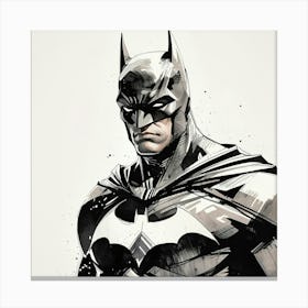 Batman Portrait Ink Painting Art Print 0 Canvas Print