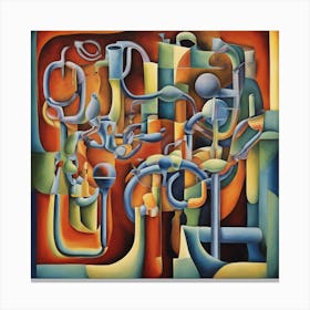 Excretory System Cubism Style Canvas Print