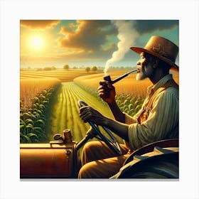 Farmer Smoking A Pipe Canvas Print