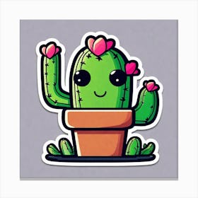 Kawaii Cactus 3 Canvas Print