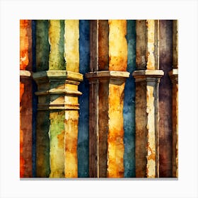 Watercolor Pillars Canvas Print