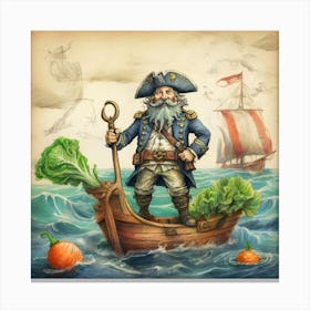 Pirate On A Boat Canvas Print