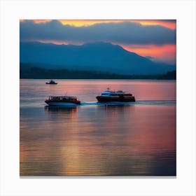 Sunset On The Lake 3 Canvas Print