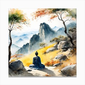 Buddha Painting Landscape (13) Canvas Print
