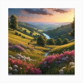 Sunset In The Valley Canvas Print