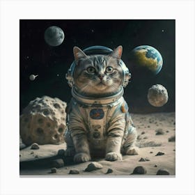 The Big Leap: A space cat takes a big step into the unknown. Canvas Print