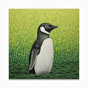 Ohara Koson Inspired Bird Painting Penguin 3 Square Canvas Print