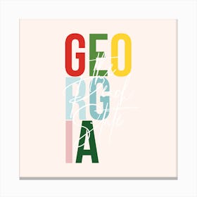Georgia The Peach State Color Canvas Print