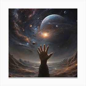 Hand Reaching Into Space Canvas Print