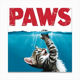 cat with sign Canvas Print