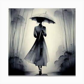 Woman With An Umbrella Canvas Print