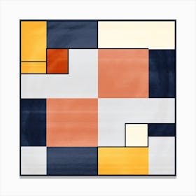 Radiant Remix: Retro Geometric Fusion Canvas Print