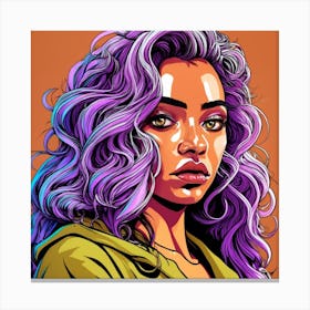 Girl With Purple Hair 2 Canvas Print