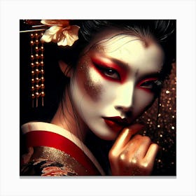 Japan Traditional Geisha Illustration By Ad 182 Canvas Print