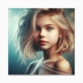 Portrait Of A Girl With Blue Eyes 4 Canvas Print