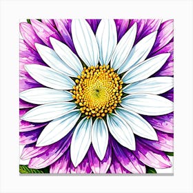 Dahlia, Illustrate A Close Up Of A Blooming Flower With Intricate 4 Canvas Print