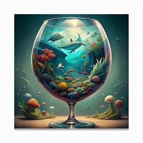 Underwater World In A Wine Glass Canvas Print