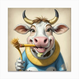 Cartoon Cow 7 Canvas Print