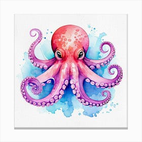 Octopus Watercolor Painting Canvas Print