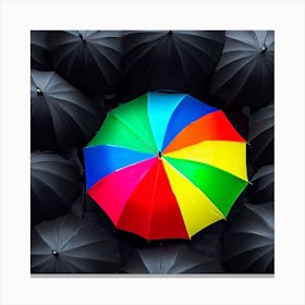 Rainbow Umbrella Canvas Print