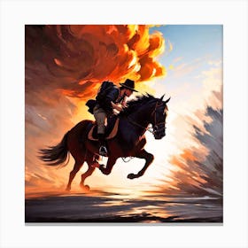 Man Riding A Horse 4 Canvas Print