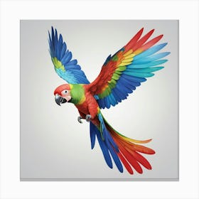 Colorful Parrot In Flight 1 Canvas Print