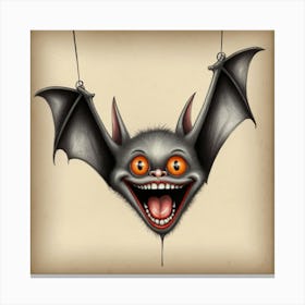 Bat On String Canvas Print