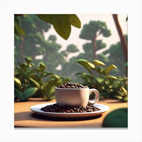 Coffee Cup In The Forest 3 Canvas Print