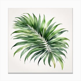 Green waves of palm leaf 5 Canvas Print