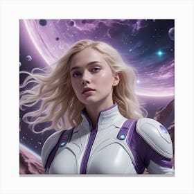 Girl In Space Canvas Print