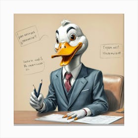 Duck In A Suit 30 Canvas Print