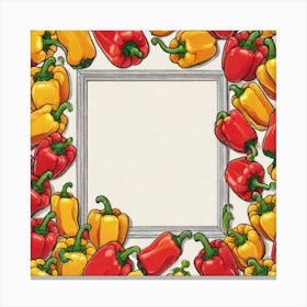 Frame Of Peppers 3 Canvas Print