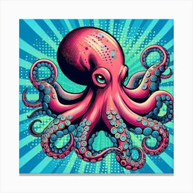 Octopus Illustration Canvas Print