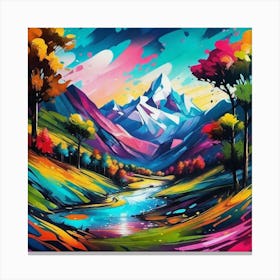 Mountain Landscape Painting 7 Canvas Print