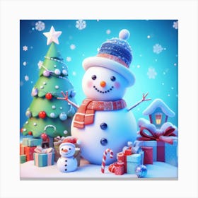 A Snowman S Christmas Cheer Canvas Print