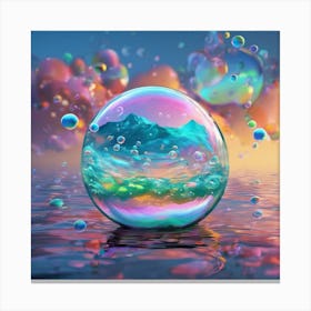 Bubble Waterscape Holographic 1 Canvas Print