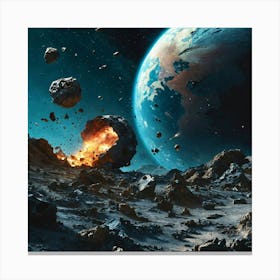 Earth In Space Canvas Print