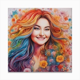 Alyssa Rainbow Girl 3 Canvas Print