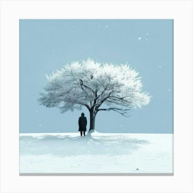 Tree In The Snow Canvas Print