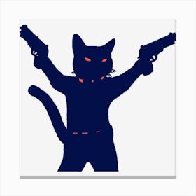 Cat With Guns Canvas Print