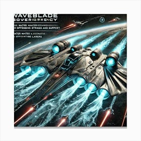 A High Tech, Sci Fi Scene Showing A Starfighter Fr Converted Canvas Print