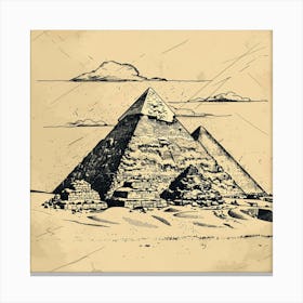 A Pyramids Of Giza Hand Drawn Sketch Illustratio 1719955285 2 Canvas Print