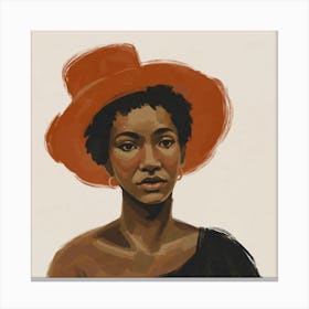 African American Woman In Hat Canvas Print