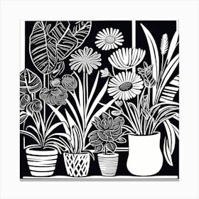 Lion cut inspired Black and white Garden plants & flowers art, Gardening art, Garden 216 Canvas Print