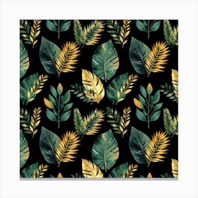 Tropical Leaves Seamless Pattern Canvas Print