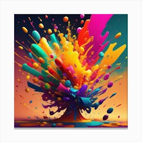 Color Explosion 1, an abstract AI art piece that bursts with vibrant hues and creates an uplifting atmosphere. Generated with AI,Art Style_Disney,CFG Scale_3.0, Step Scale_50 Canvas Print