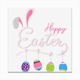 Happy Easter Bunny Eggs Hunting Canvas Print