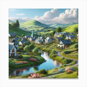 Village In The Countryside Canvas Print