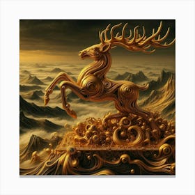 Golden Deer 3 Canvas Print