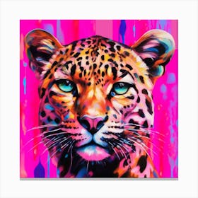 Neon Leopard Canvas Print